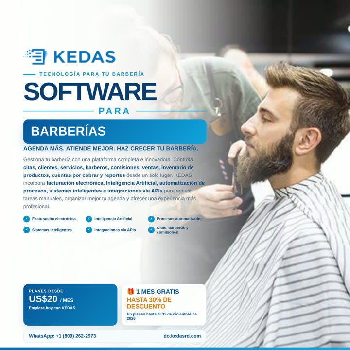 Software KEDAS para Barberías