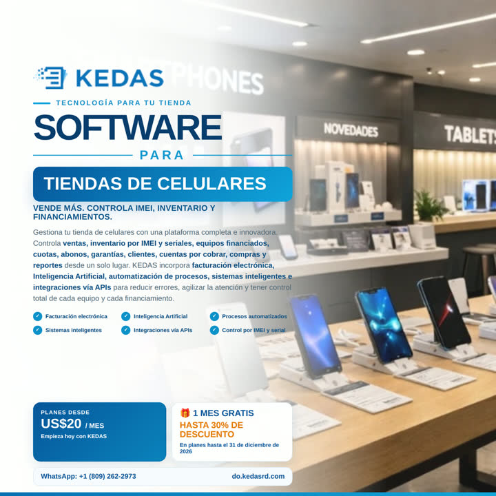 Software KEDAS para Tiendas de celulares